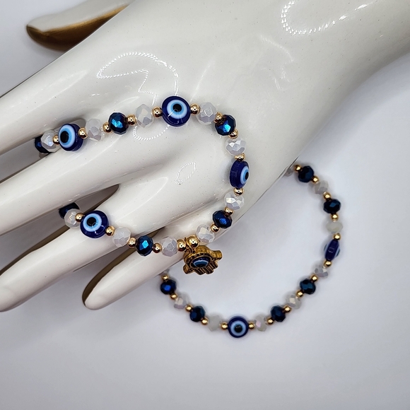 🆕️2pc Hamsa & Evil Eye Bracelete Set - Picture 7 of 13